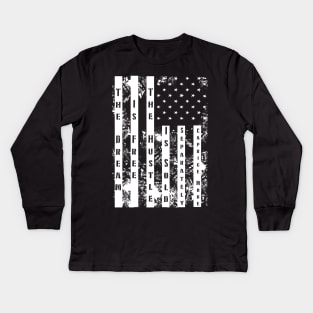 Dream Free Hustle Sold Separately Caprice Mode Black American Flag Kids Long Sleeve T-Shirt